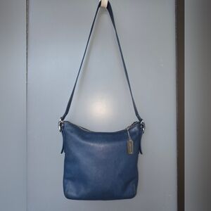 Vintage COACH 9326 Blue Leather Slim Duffle Shoulder Bag (2003)